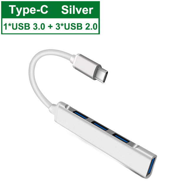 USB-C Slim Hub Aluminum Alloy with 4 Ports