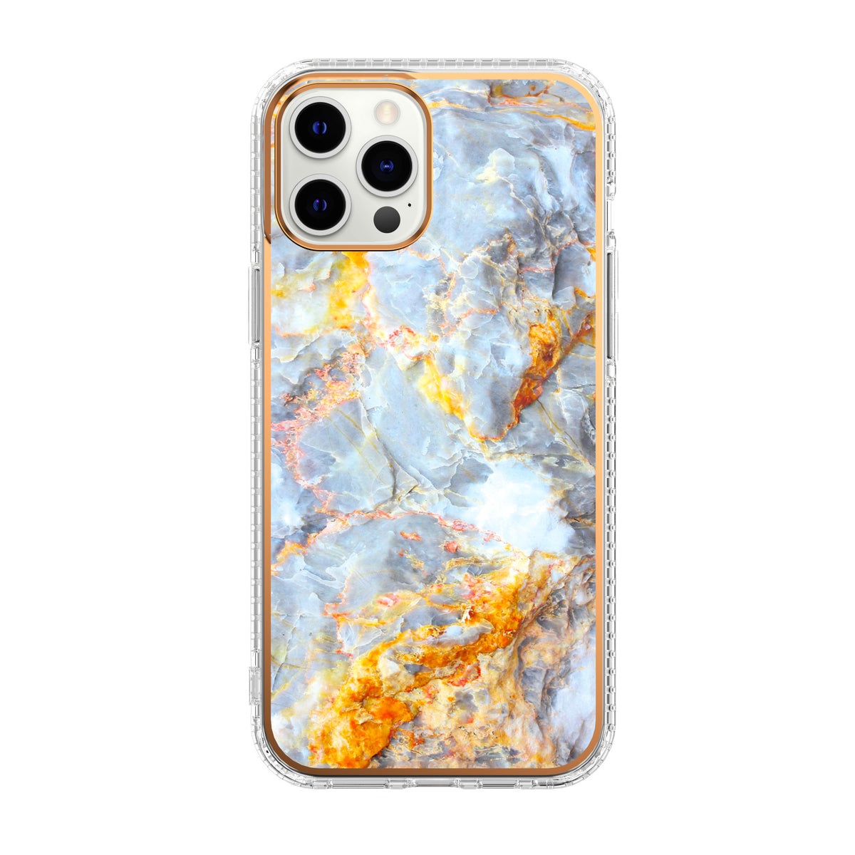 Mosaic Marble Pattern Floral Transparent Phone Case