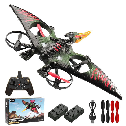 Dragon Remote Control AirplaneRC Plane Dinosaur 2.4G 6-Axis Gyro EPP Foam RC Aircraft One Key Take Off 360 Rotation Easy to Fly RC Glider Flying Toys for Kids & Beginners (Green)
